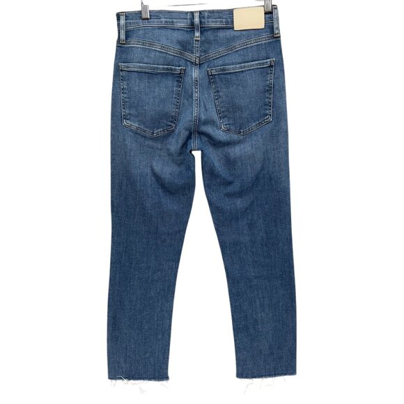 Citizens of Humanity Isola Straight Leg Womens Blue Stretch Raw Hem Denim Sz 28 - Picture 2 of 13
